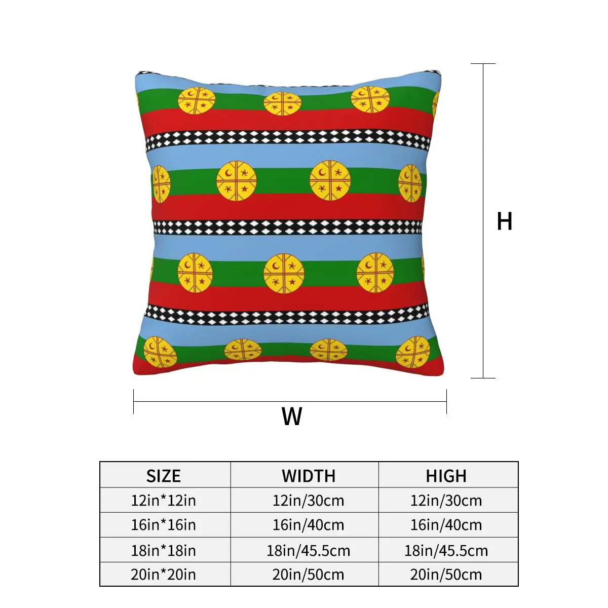 Flag Of The Mapuches Bandera Mapuche Square Pillowcase Cushion Cover Pillow Case Throw Pillow Cover for Home Sofa Living Room