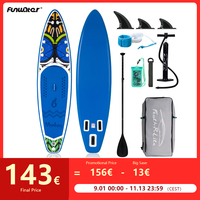 FunWater Stand Up Paddle Board Inflatable Stand Up Paddling Board Surfboard Surf Sup Board 335*83*15CM Laod 150kg with Accessory