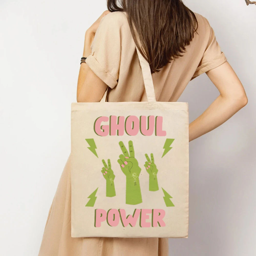 Ghoul Power Tote Bags Halloween BYeah Women's Handbags Slogan Bag's for Womens Women's Halloween Handbag's Halloween Womens Bags