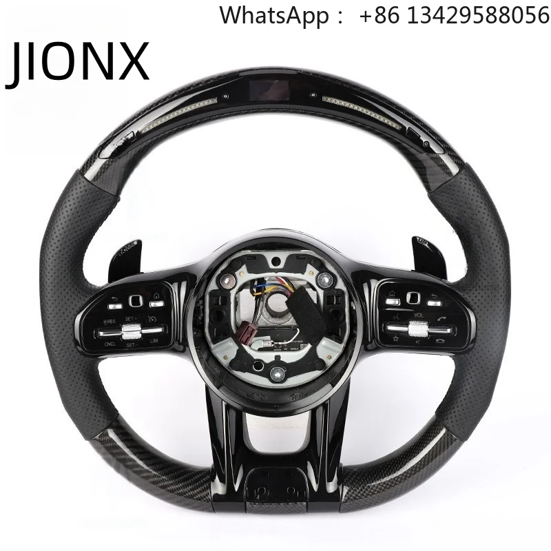 Carbon Fiber Steering Wheel for Mercedes Benz AMG C63 E63 W213 C43 A45 G63 G500 S63 GLA45 GLS63 G65 GT63 GTS W204 W205 W211 LED