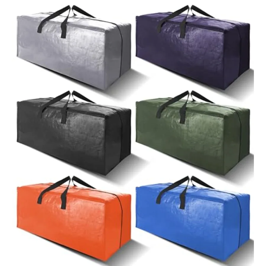 

Heavy Duty Extra Large Moving Bags W/Backpack Straps - Strong Handles and Zippers, Storage Totes For Space Saving, Fold Flat, A