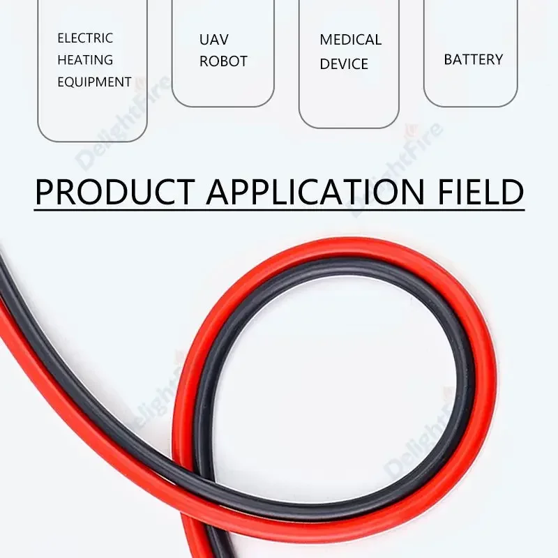 Flexible Silicone Cable Red Black Electrical Wires for Battery Car Inverter 12AWG 10AWG 8AWG 6AWG 4AWG 18 16 14 12 10 8 6 AWG