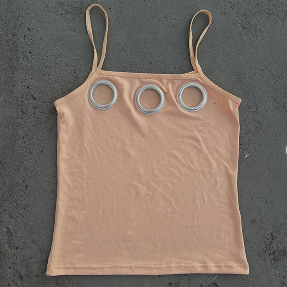 Sexy Y2K Hollow Ring Tee Top Blouse Spring Summer Crop T Shirt Tops Women Streetwear