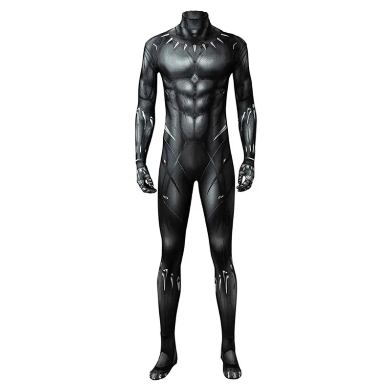 Movie Black Panther Cosplay Costume Marvel Superhero Cos Jumpsuit Halloween Carnival Role Play Party Zentai Adult Kids