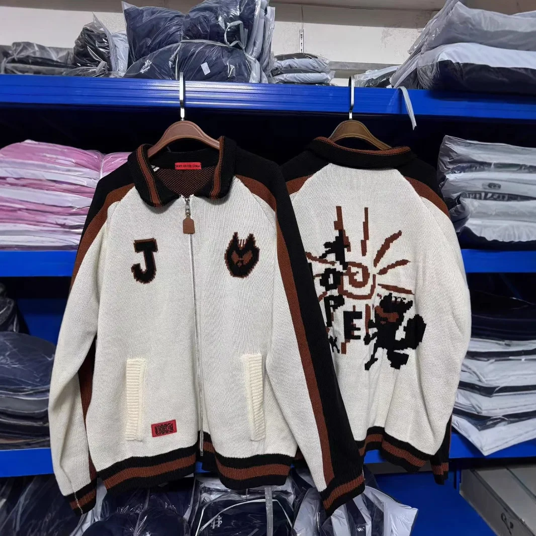 

Jhope 2025 New on the STAGE Cardigan Sweater Women's Loose Fit Long Sleeve Knitted Pullover Zipper Closure Spring Fashion