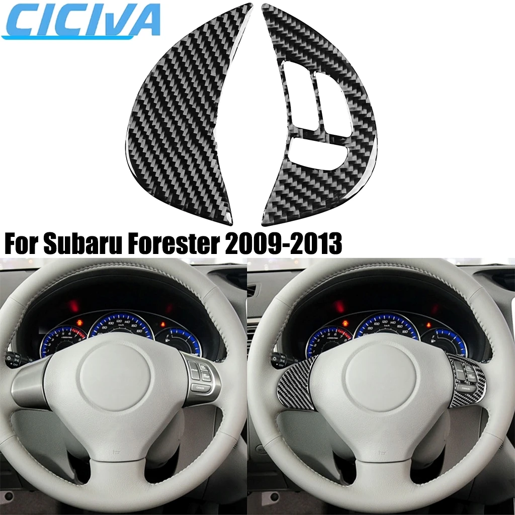 

For Subaru Forester 2009-2012 Carbon Fiber Driver Wheel Buttons B Decoration Car Accessories Interior Cover Stickers Auto Trim