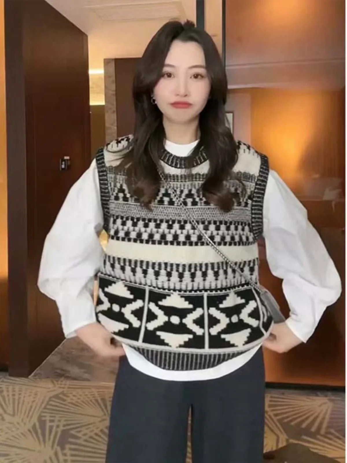 

Ретро вязаный круглый жилет с цветочной вышивкой Ne Svel, женский модный многослойный топ, свитер с колючками, жилет, осенний...