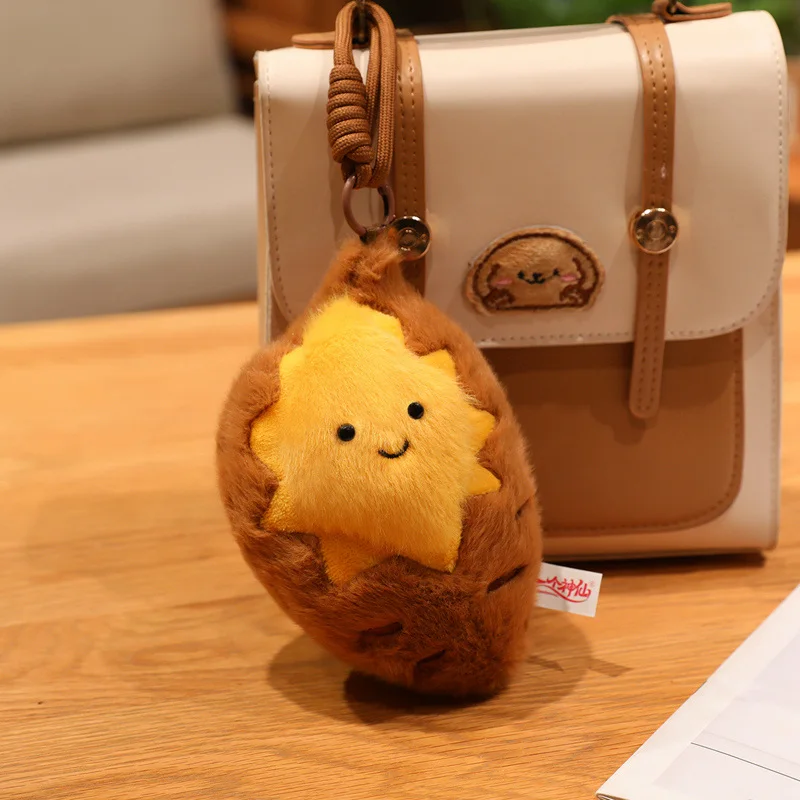 18CM Kawaii Kreskówkowy Symulowany Anime Ziemniak Pluszowy Breloczek Zabawka Ręcznie Robiona Lalka Ziemniak Prezent na Festiwal dla Dzieci