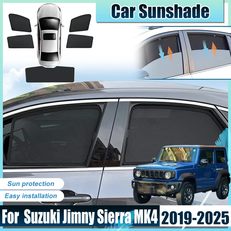 For Suzuki Jimny Sierra Accessories 3-door 2019-2025 Car Window Sun Shade Cover light Shield Baffle Screen Parasol UV Protector