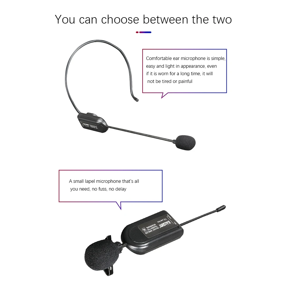 

【NEWLY】UHF Wireless Microphones Stage Wireless Headset Microphone System Mic For Loudspeaker Meeting Guide Stage Karaoke