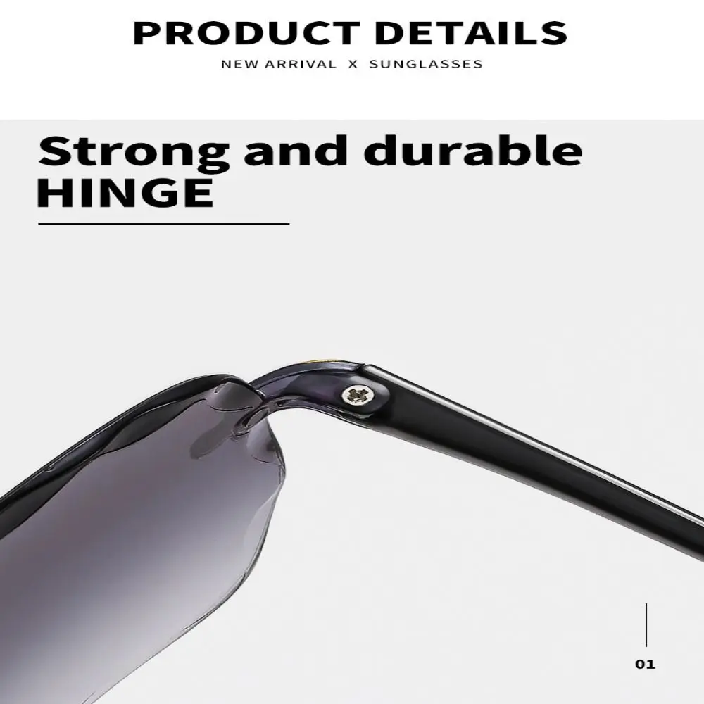 

New UV400 Rimless Sunglasses Vintage Women Shades Frameless Sun Glasses for Summer