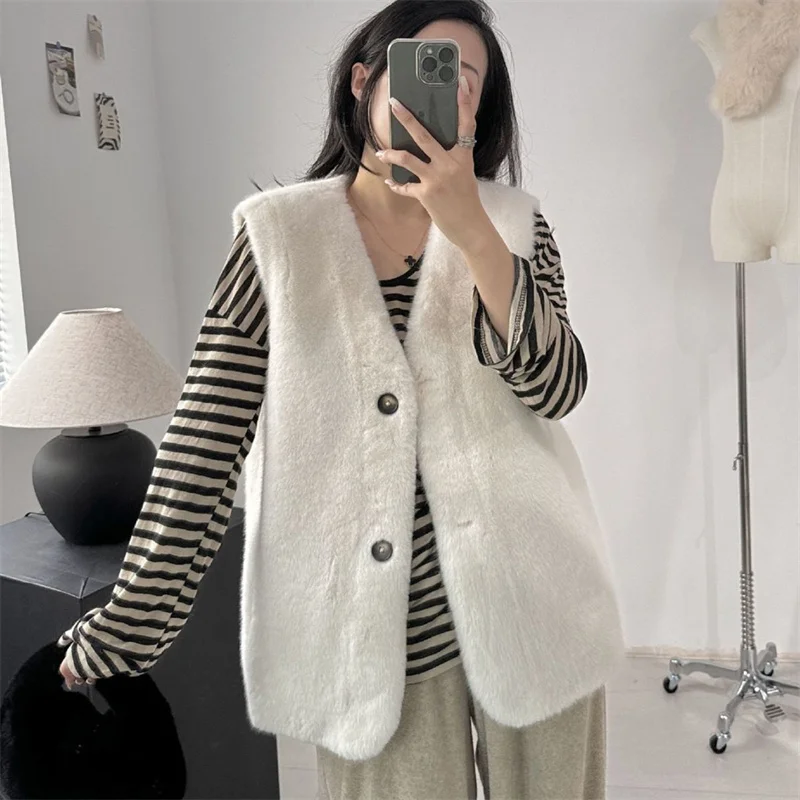 

Women's Jackets Women's Vests Fall/winter Single-breasted Mao Mao Coat Vest New fur Vest Fashion Mink Short vest Mao Mao coat