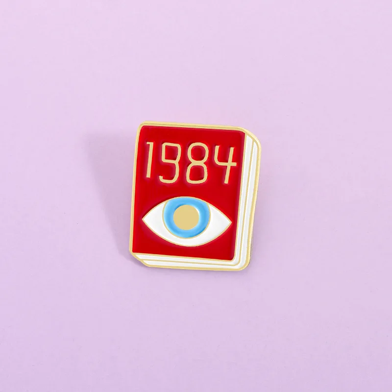 1984 Big Brother Eye Enamel Pin Vintage Lapel Badge Fun cartoon book brooch Alloy Bottom Oil Clothing Accessories