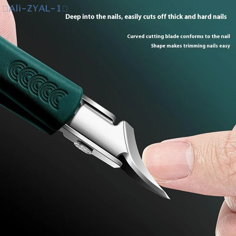 【ZYAL-1】1Pcs Slanted Pointed Nail Clippers Anti-Splash Thick Nail Clipper Toenail Pliers Nail Scissors Nail Care Tools