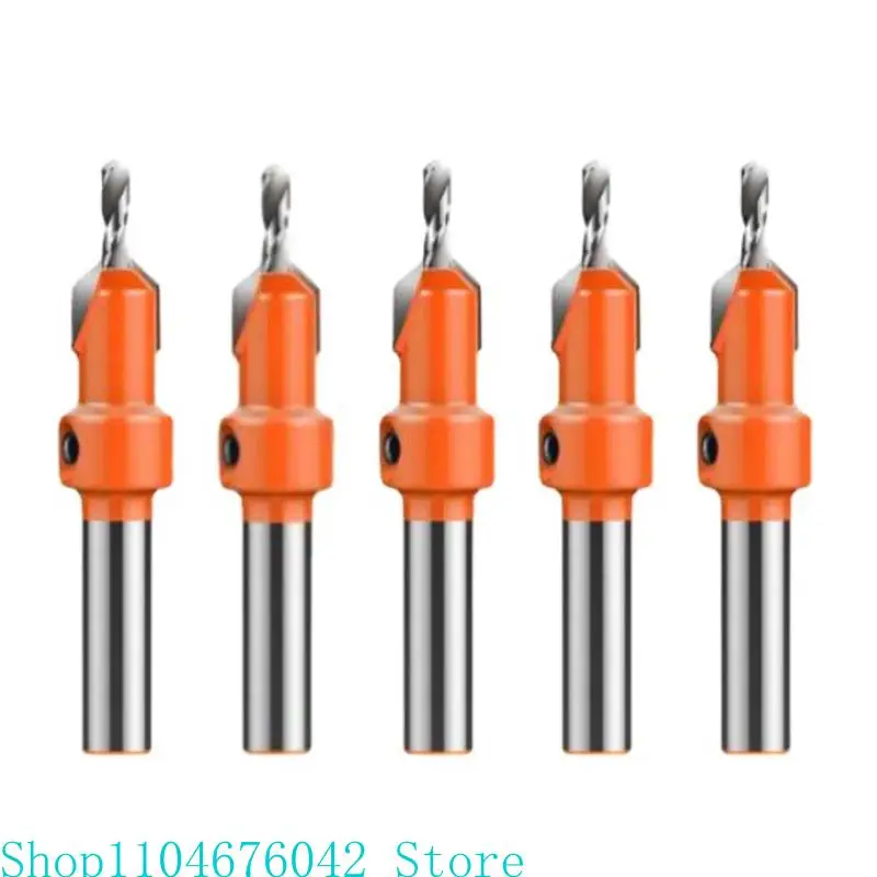 

5asd Woodworking Countersunk Bit-5 Pcs ( Diameter 8mm) Durable Woodworking Drilling High Speed Steel
