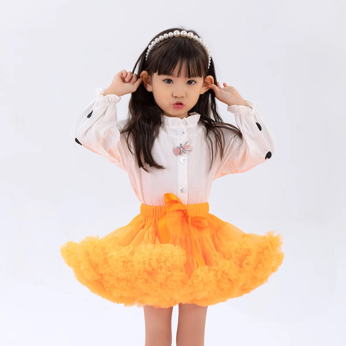 Girls Skirt Fluffy Pettiskirt Tutu Skirt Orange Tutu Skirt Girls Baby skirt Ballet skirt Halloween Christmas Party Costume kids