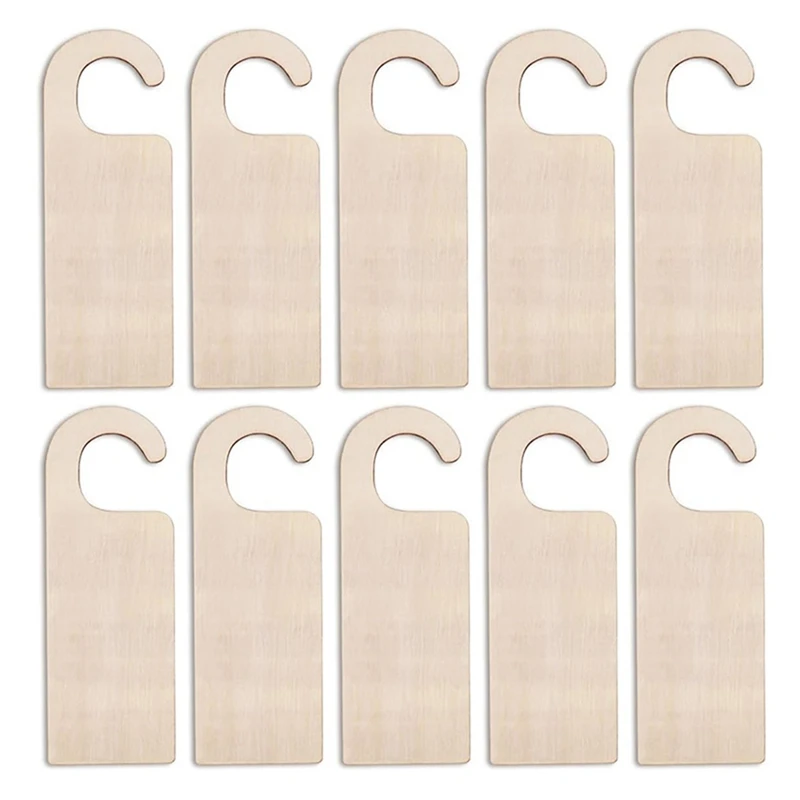 20PC Unfinished Wood Door Knob Hanger Door Knob Signs For Painting DIY Craft Home Office Hotel Decoration Business Use