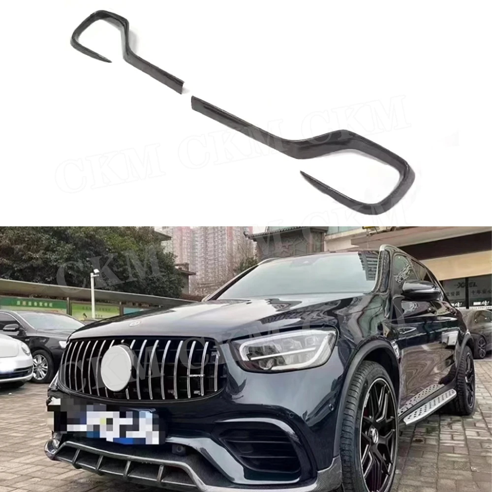 

Dry Carbon Fiber Front Bumper Air Vent Trim Frame Grills Mesh FRP Accessories For Mercedes Benz GLC63 AMG SUV 2020-2022