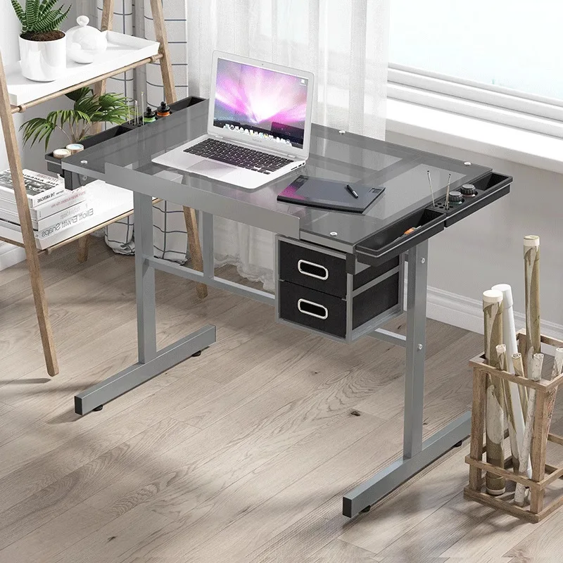 Glass Drawing Table Art Design Workstation