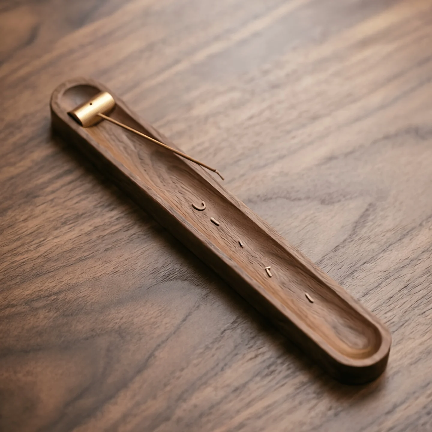 Handmade Walnut Incense Holder Japanese Incense Stick Base Zen-Style 3-hole Sticks Burner for Meditation Relaxation Home Decor