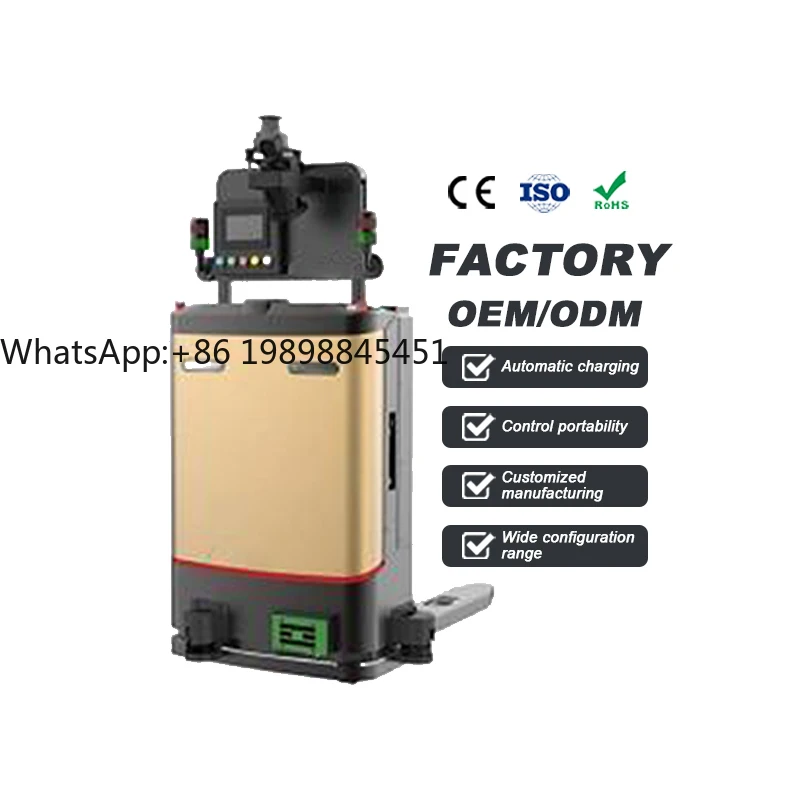 Fabrik 600 kg PayLoad kabelloser mobiler Paletten-AGV-Roboter mit SLAM-QR-Navigation für industrielle, hochautomatische Erkennung