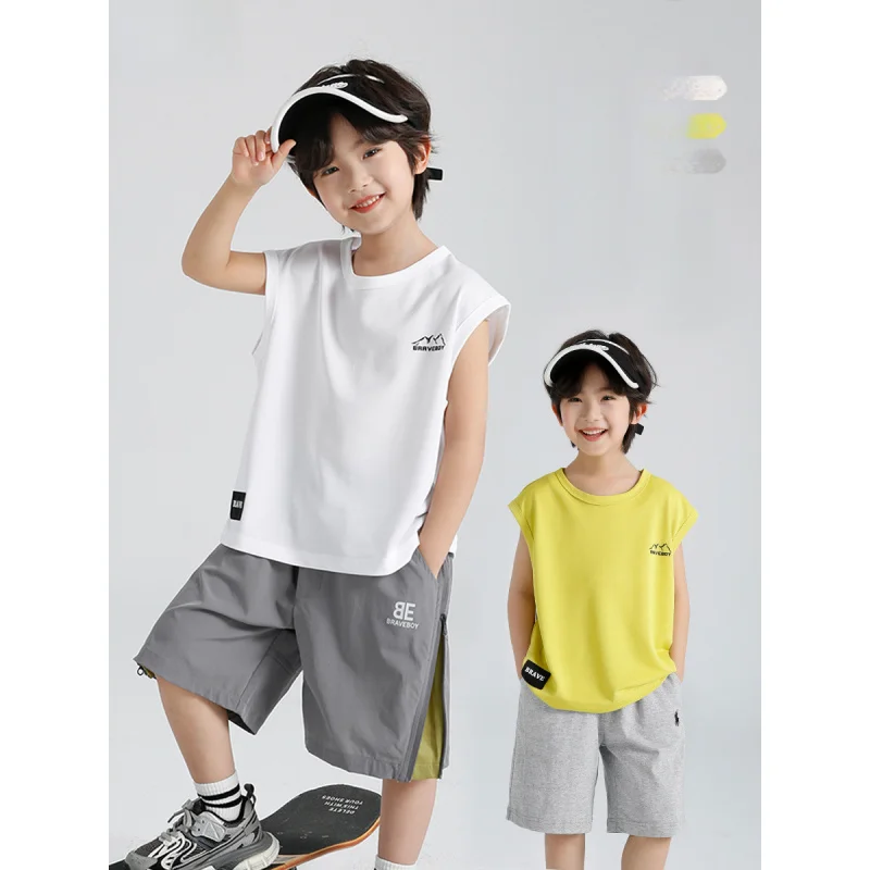 

2026New Summer Sleeveless Top Boys, Quick-Dry Vest Summer ClothingTShirts older children