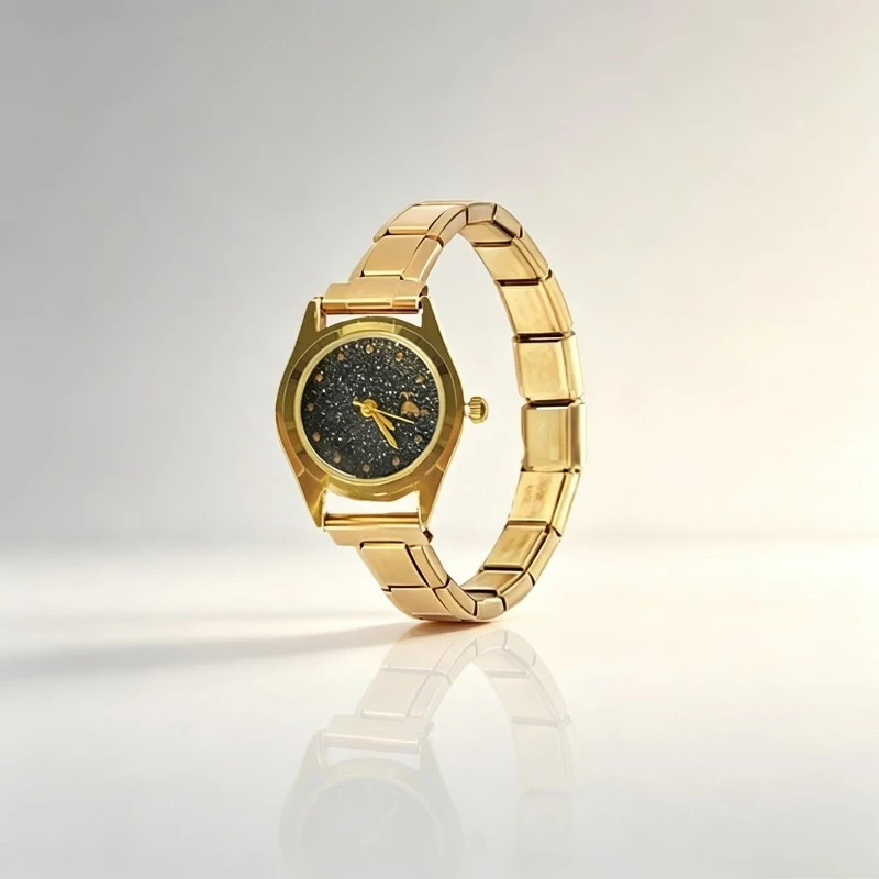 Fashion Ins Vintage Trendy Starry Modular Quartz Watch Stainless Steel Metal Band Versatile Unisex Student Daily Wrist watch