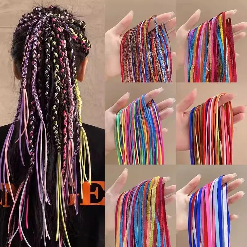 20Pcs Colorful Girls Hair Braids Rope Strands for African Braids Girls DIY 90CM Ponytail Braids Women Styling Hair Accessories