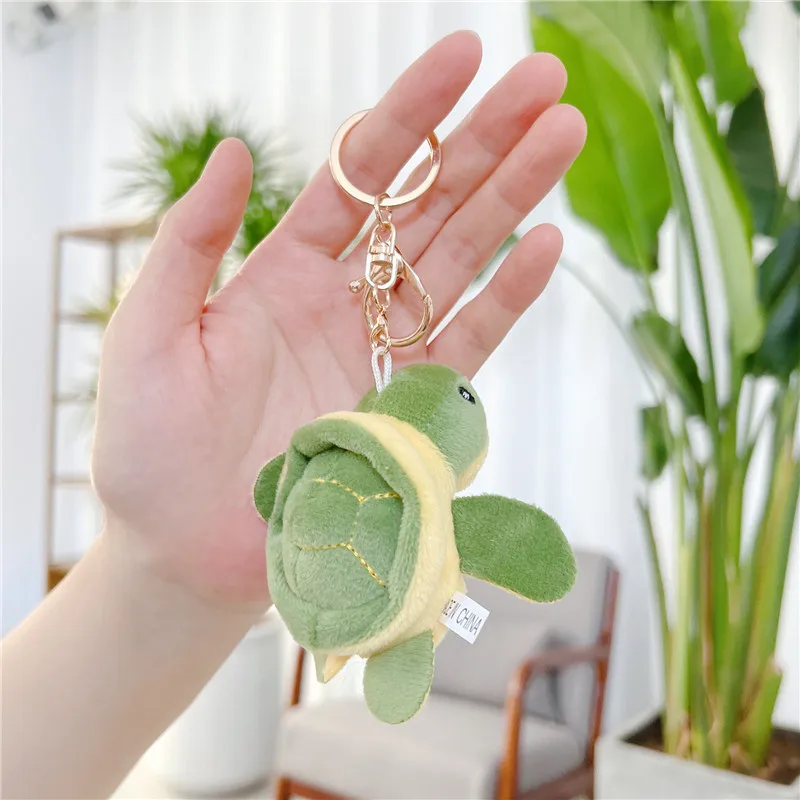 10cm Sea Turtle Plush Toy Small Cute Cartoon Bag Pendant Stuffed Animals Turtle Doll Keychain Children's Doll Accessories
