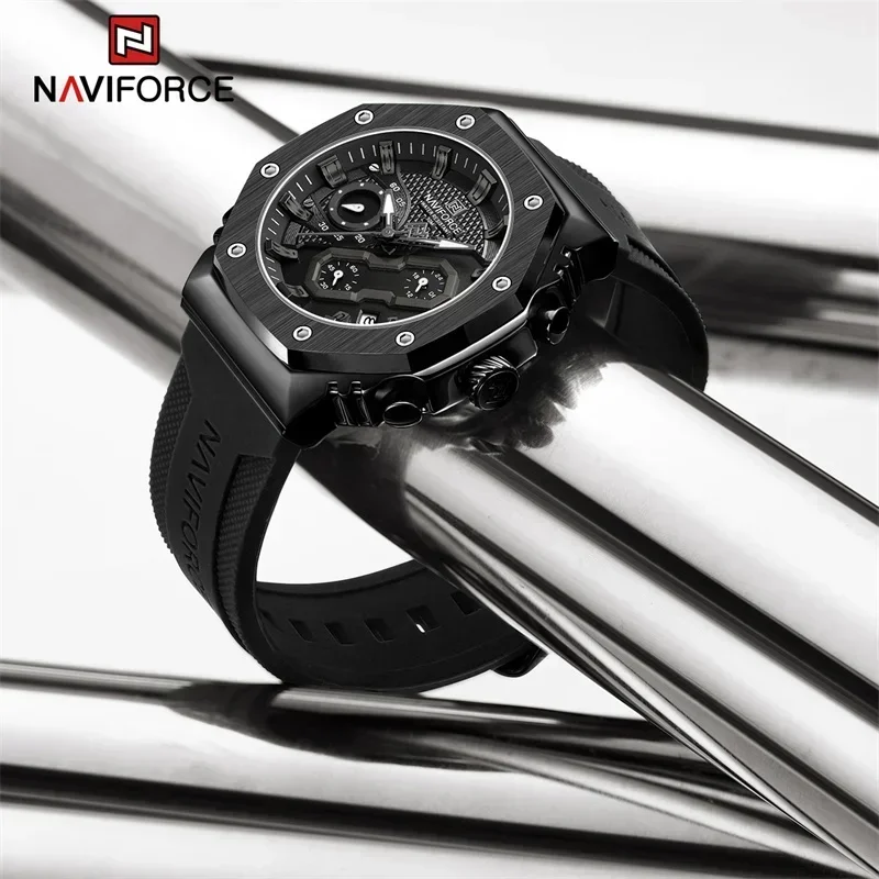 NAVIFORCE relojes de lujo para hombres y mujeres, reloj de pulsera Original de alta calidad para parejas, correa de silicona, reloj deportivo militar resistente al agua