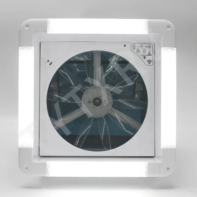 Ventilador de ventilação de teto RV com controle remoto elétrico de 12V e 16 polegadas com diodo emissor de luz e sensor de chuva