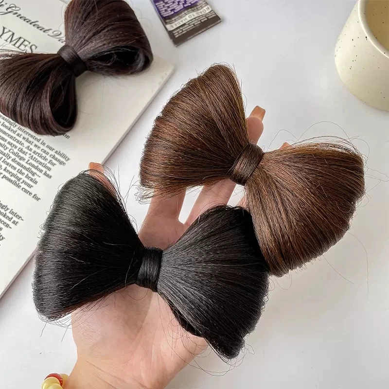 Synthetic Bow Hair Bun Hairpins Chignon Hair Bun Straight Updo Hairpiece High Temperture Natural Fake Kittybow Styling Tools