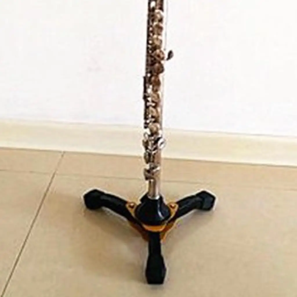 Clarinet Flute Oboe Stand Yellow Foldable Tripod Wind Instrument Rack for Storage Accessories and Repair