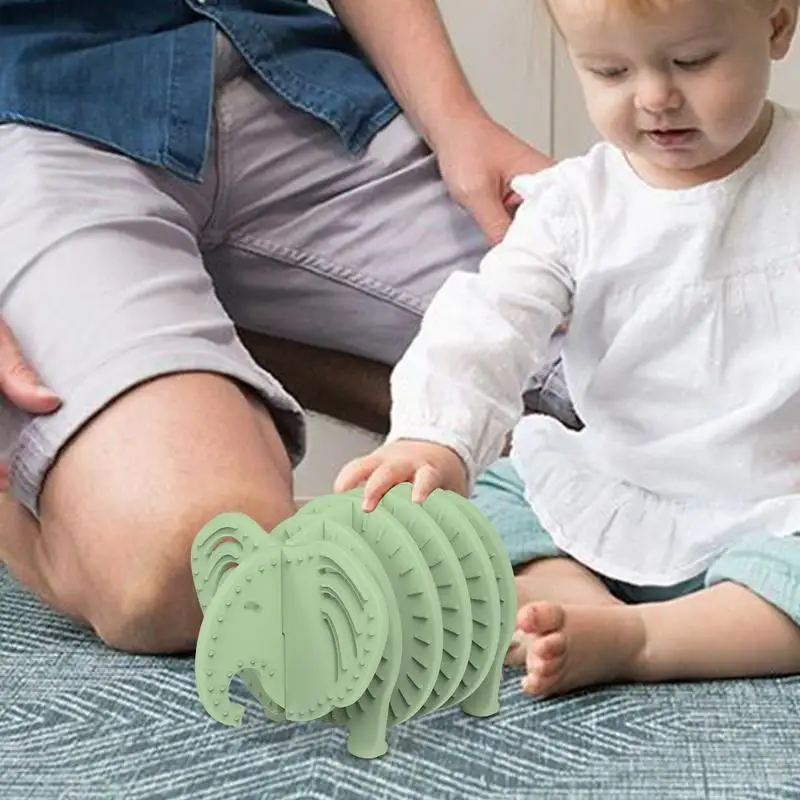 Giocattolo puzzle per bambini Elefante in silicone Puzzle sensoriale ad incastro Educativo intellettuale 3D Assemblaggio giocattolo Abilità logica Tattile