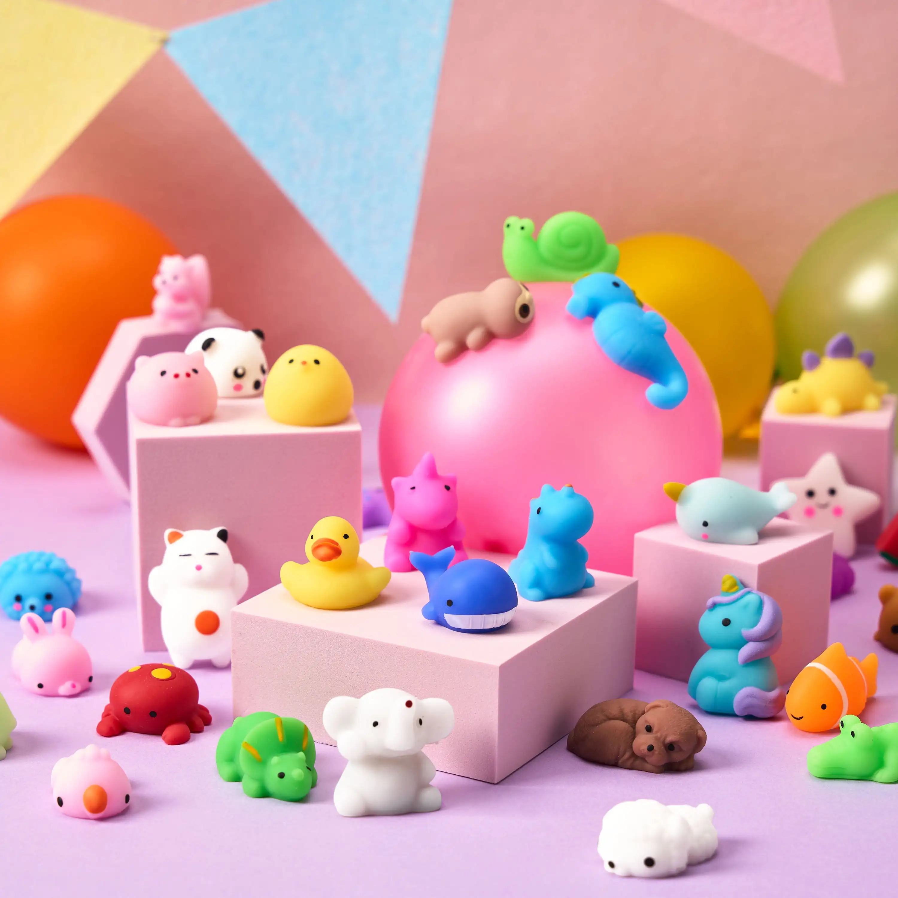 Joyfy 100 pezzi mini animali e frutta mochi squishy per bambini bomboniere giocattoli antistress novità giocattoli agitati regali di compleanno