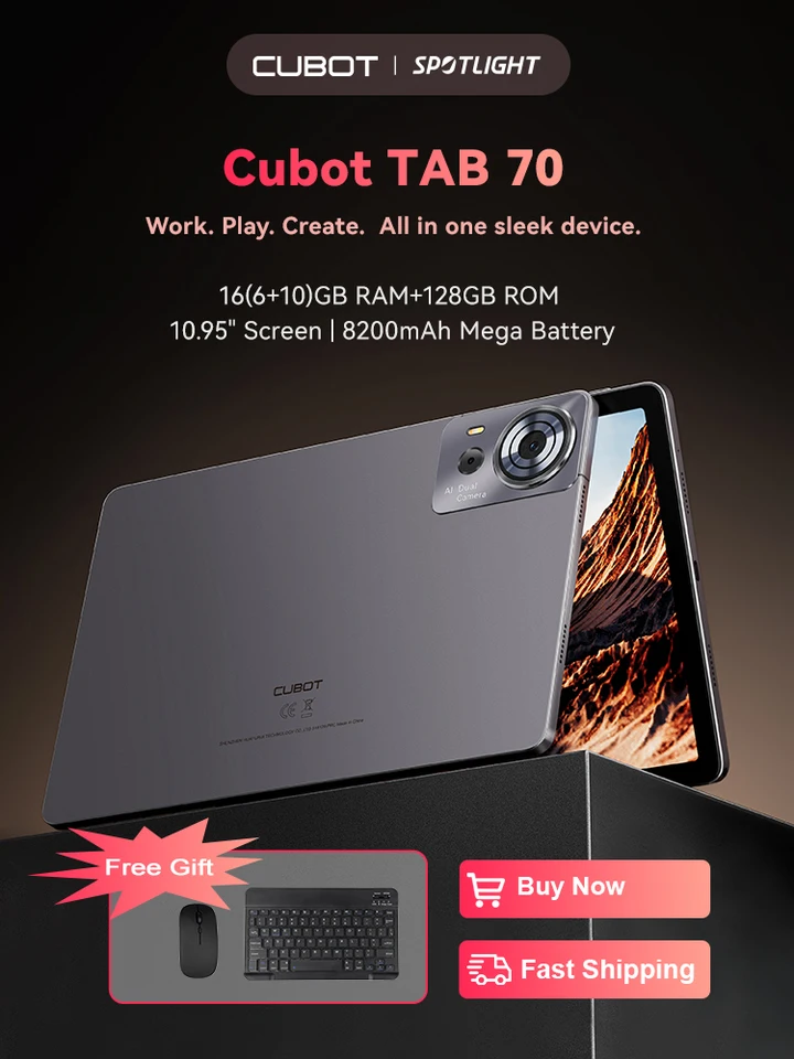 Cubot TAB 70 10.95 Tablet 16GB RAM 128GB ROM Android 14