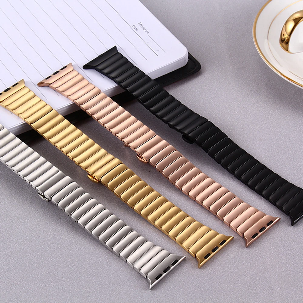 Stainless Steel band for Apple Watch Strap 44mm 40mm iWatch strap 45mm/41mm Butterfly metal bracelet Apple Watch Series 9 8 7 se