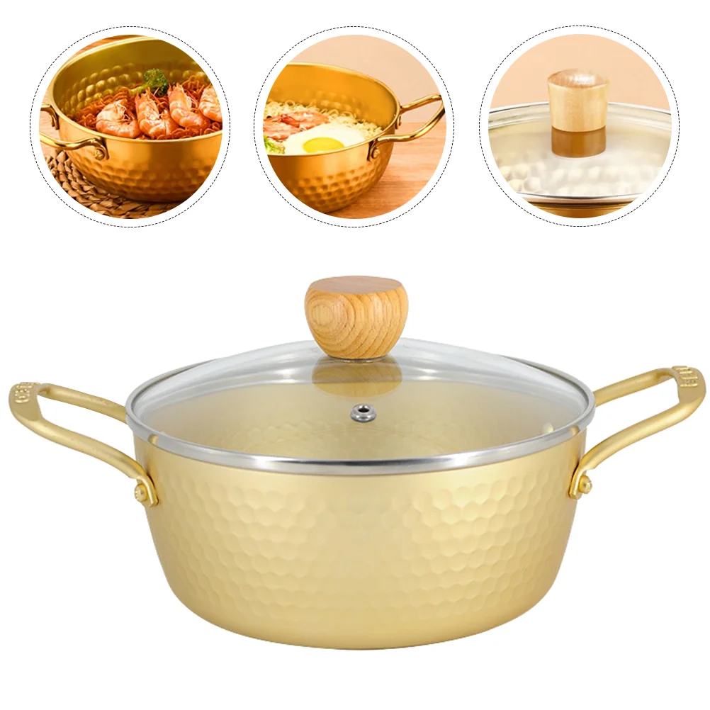 

Korean Ramen Pot Japanese Cookware Stovetop with Lid Stock Stainless Steel Hot Cooking Pots Instant Noodle