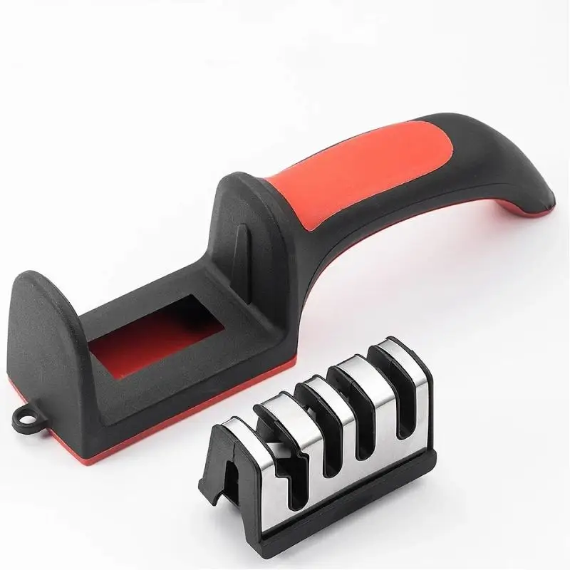 New 1Pcs 3/4 Stage Knife Sharpener With Fast Sharpening Non Slip Ergonomic Handle For Home Kitchen Chef Outdoor