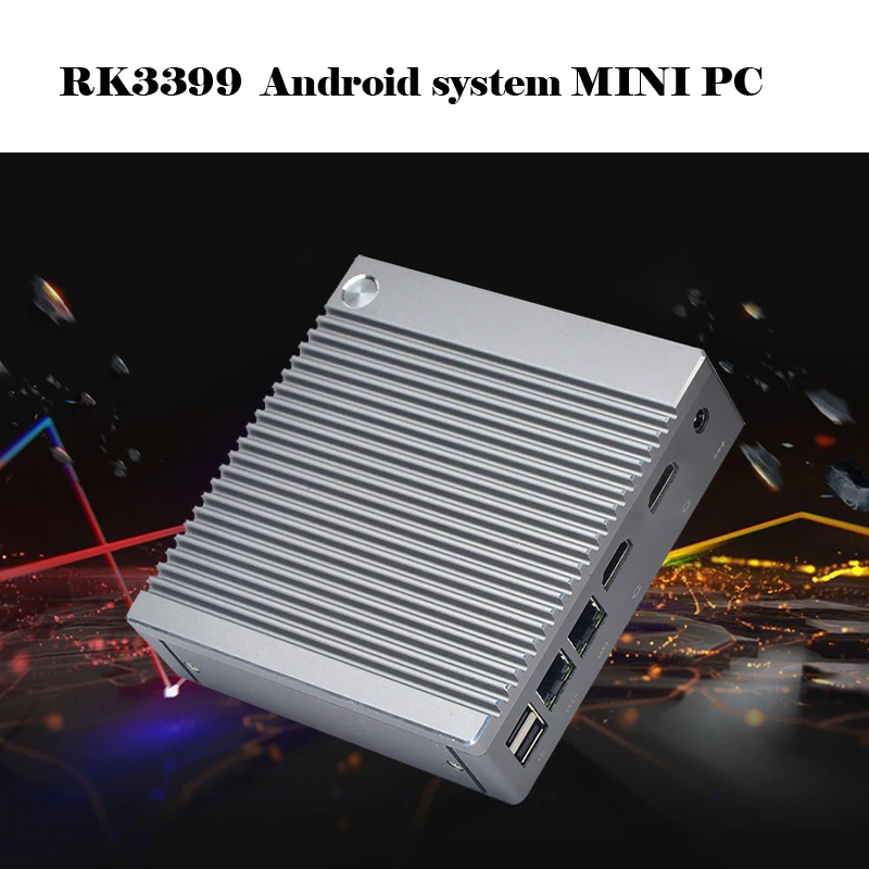 Android Mini PC avec RK3399 Mail-T860 GPU MP4 4G DDR3 64G SSD UbuntuThin Client Ordinateur touristes LAN RJ45 2 * HDMI Terminal Contrôle