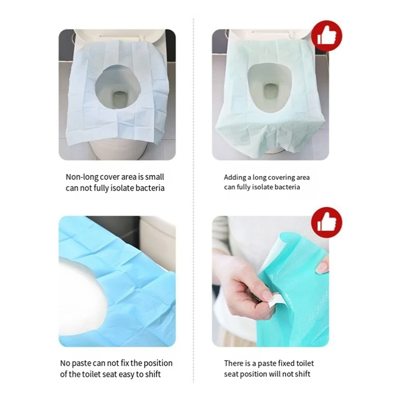 Extra Large Toilet Seat Cover Individually Wrapped For Training Waterproof Travel 50Pcs