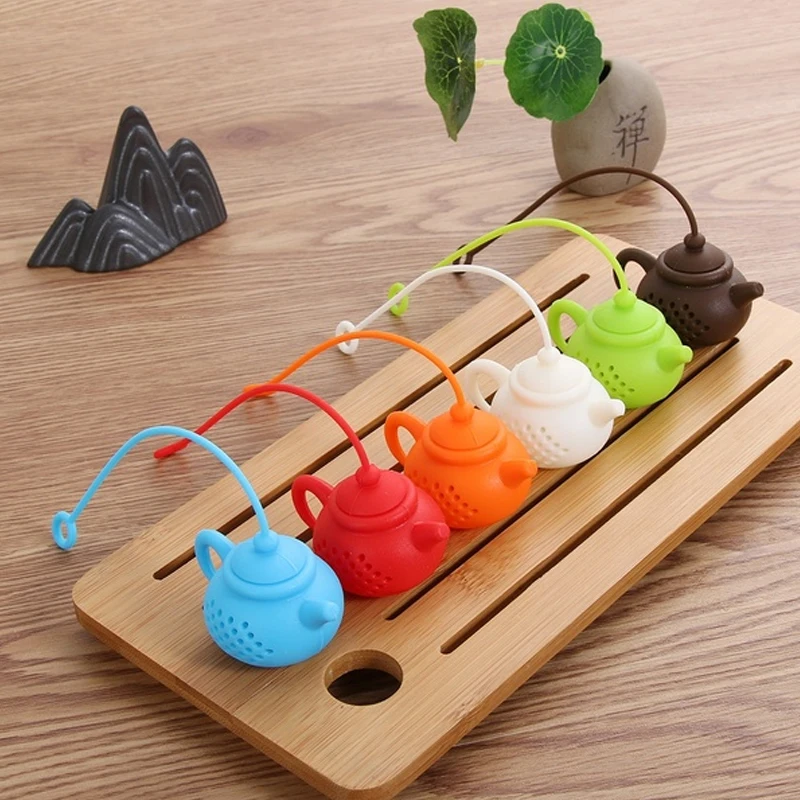 1PC Creative Silicone Teapot-shape Tea Infuser Strainer Tea Bag Leaf Filter Diffuser Teaware Teapot Accessory Kitchen Gadget