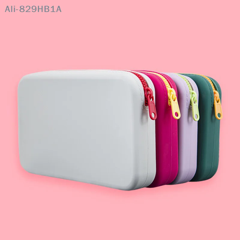 Praça Silicone Cosmetic Storage Bag, Grande Capacidade, Maquiagem Brush Holder, Portátil, À Prova D 'Água, Organizador, Viagem