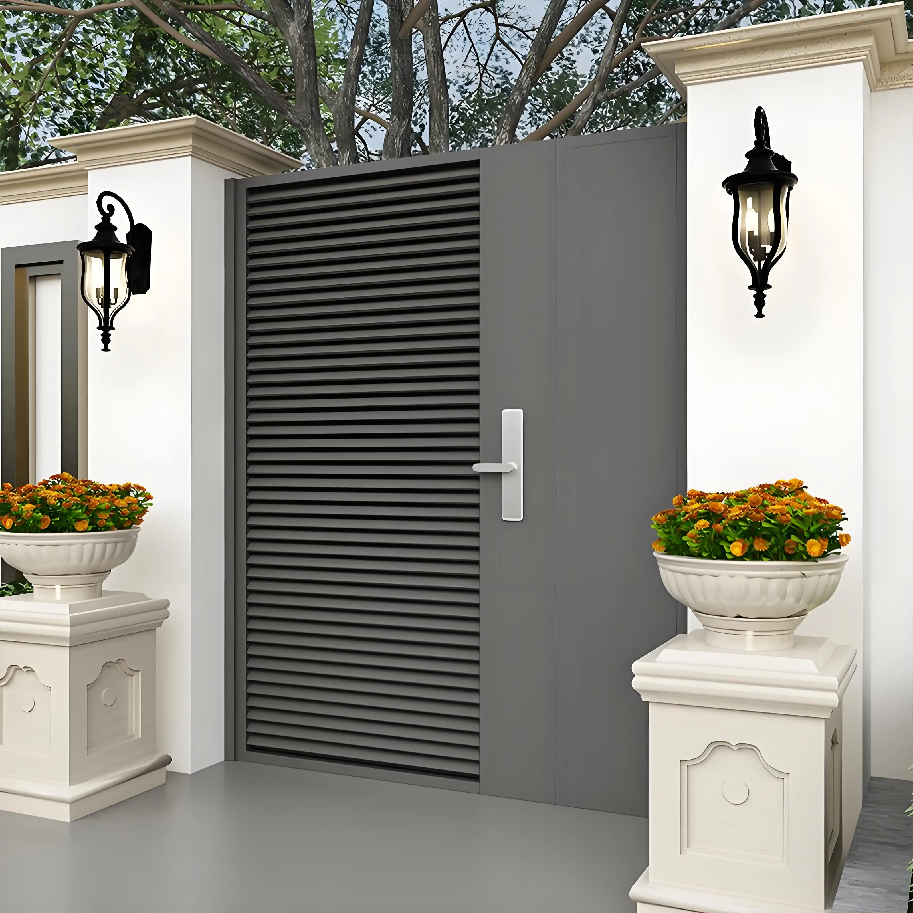 

Прямые поставки с завода: Современные раздвижные стальные ворота для сада, двора, главные ворота для виллы. Акция!