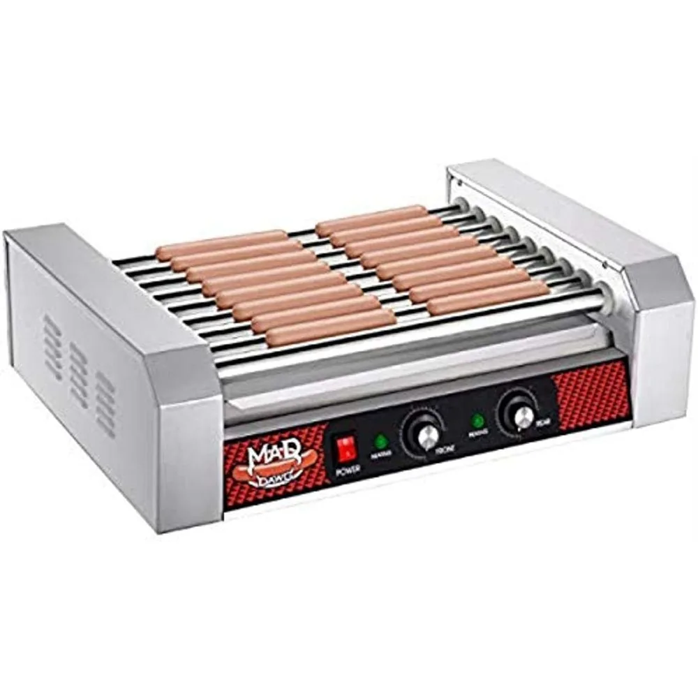 

Hot Dog Roller Machine - Stainless-Steel Cooker with 9 Rollers - Cooks 24 Hot Dogs - Concession Stand Supplies by