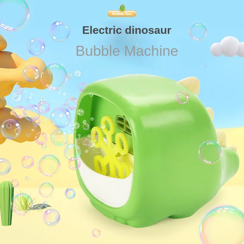 Burbuja eléctrica ​ Máquina de burbujas de escritorio de mano con burbujas continuas completamente automática con forma de Animal de dinosaurio de dibujos animados