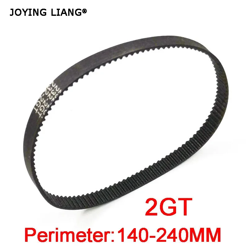 2GT Black Rubber Timing Belt 6mm Width Perimeter 140-240mm Closed Loop Synchronous Belt Transmission Parts Accessories