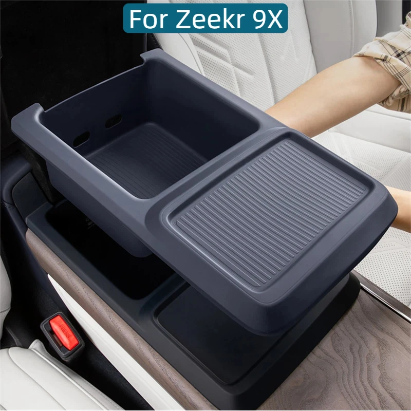 

For Zeekr 9X Handrail Box Silicone Storage Box Central Console Storage Box Car Interior Accessories