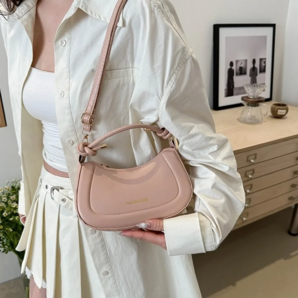 Casual Zipper Pu Leather Shoulder Bag Handheld Korean Style Crossbody Bag Small Square Bag Phone Bag Women Handbag Ladies/Girls