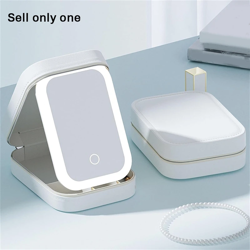 LED trójkolorowa regulowana lustro do makijażu, lustro do makijażu z regulacją jasności w trzech kolorach ze światłami